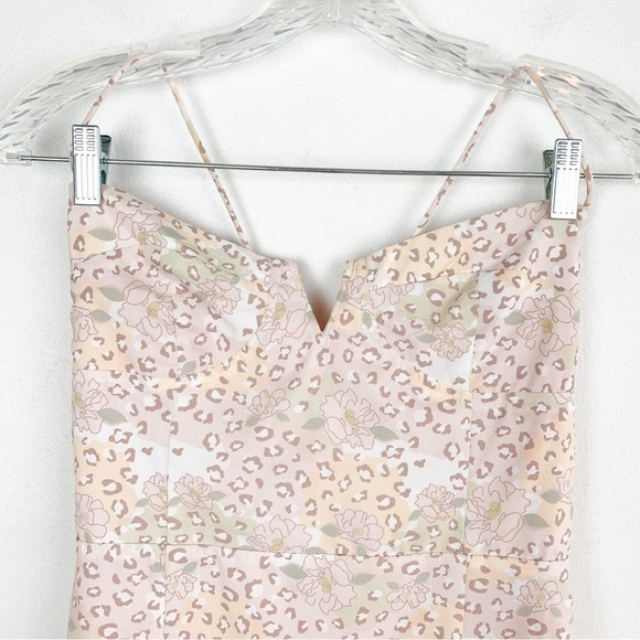 Et Clet Animal & Floral Print Lace Up Back Mini Dress Sz M - Picture 5 of 10